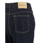 Alexander McQueen Blue Cotton Flared Jeans