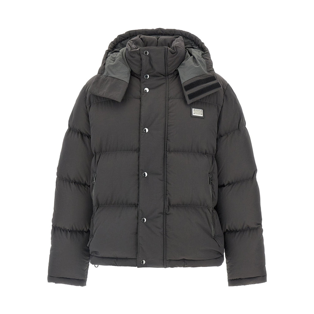 Dolce & Gabbana Gray Polyamide Full-Length Jacket