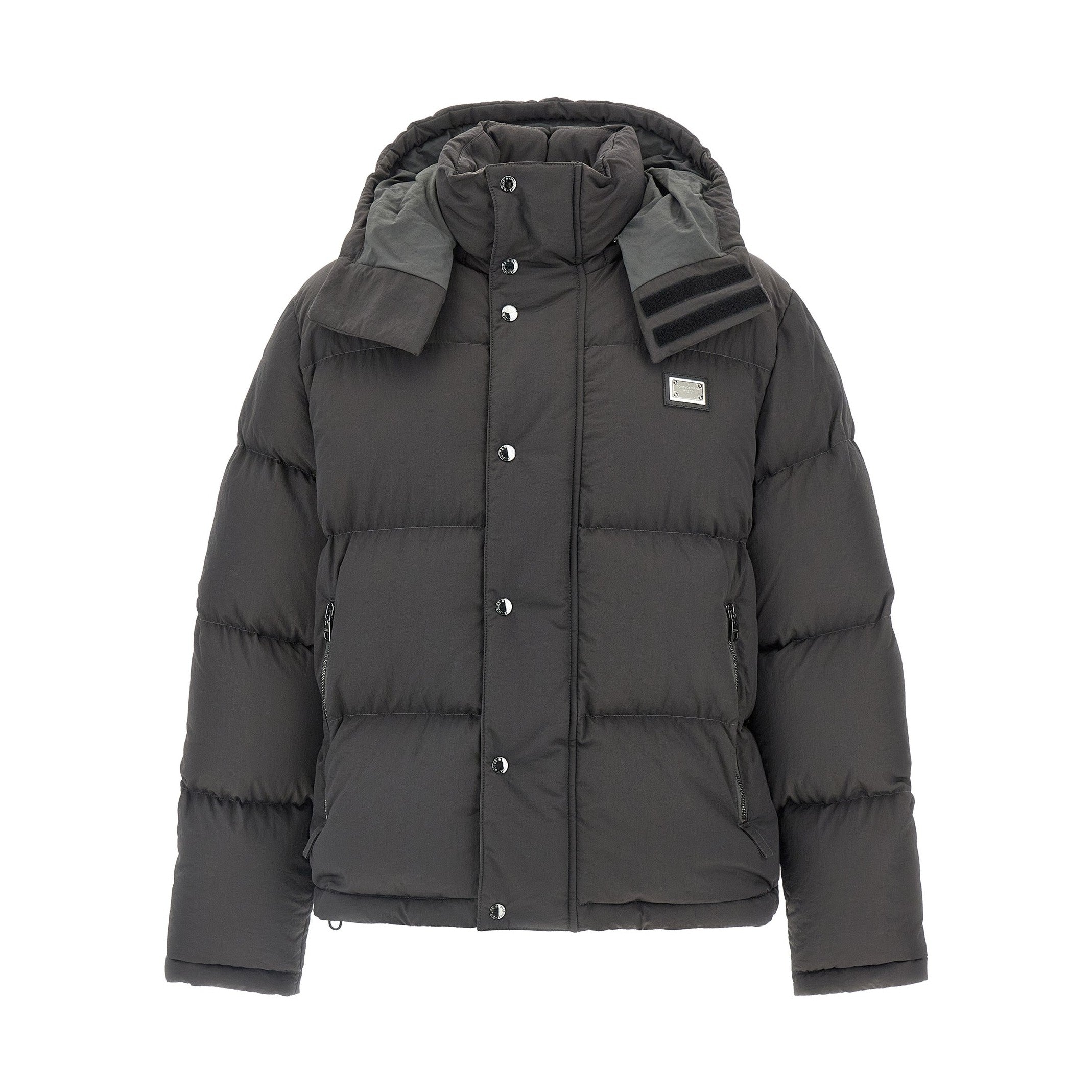 Dolce & Gabbana Gray Polyamide Full-Length Jacket