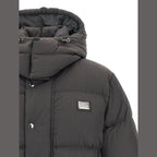 Dolce & Gabbana Gray Polyamide Full-Length Jacket