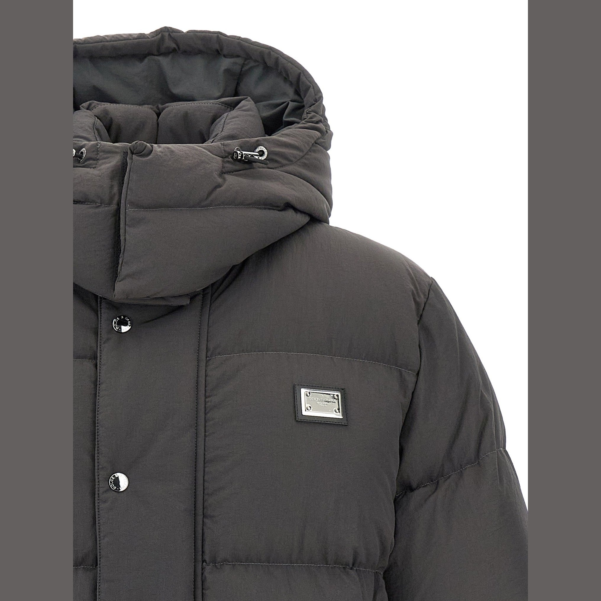 Dolce & Gabbana Gray Polyamide Full-Length Jacket