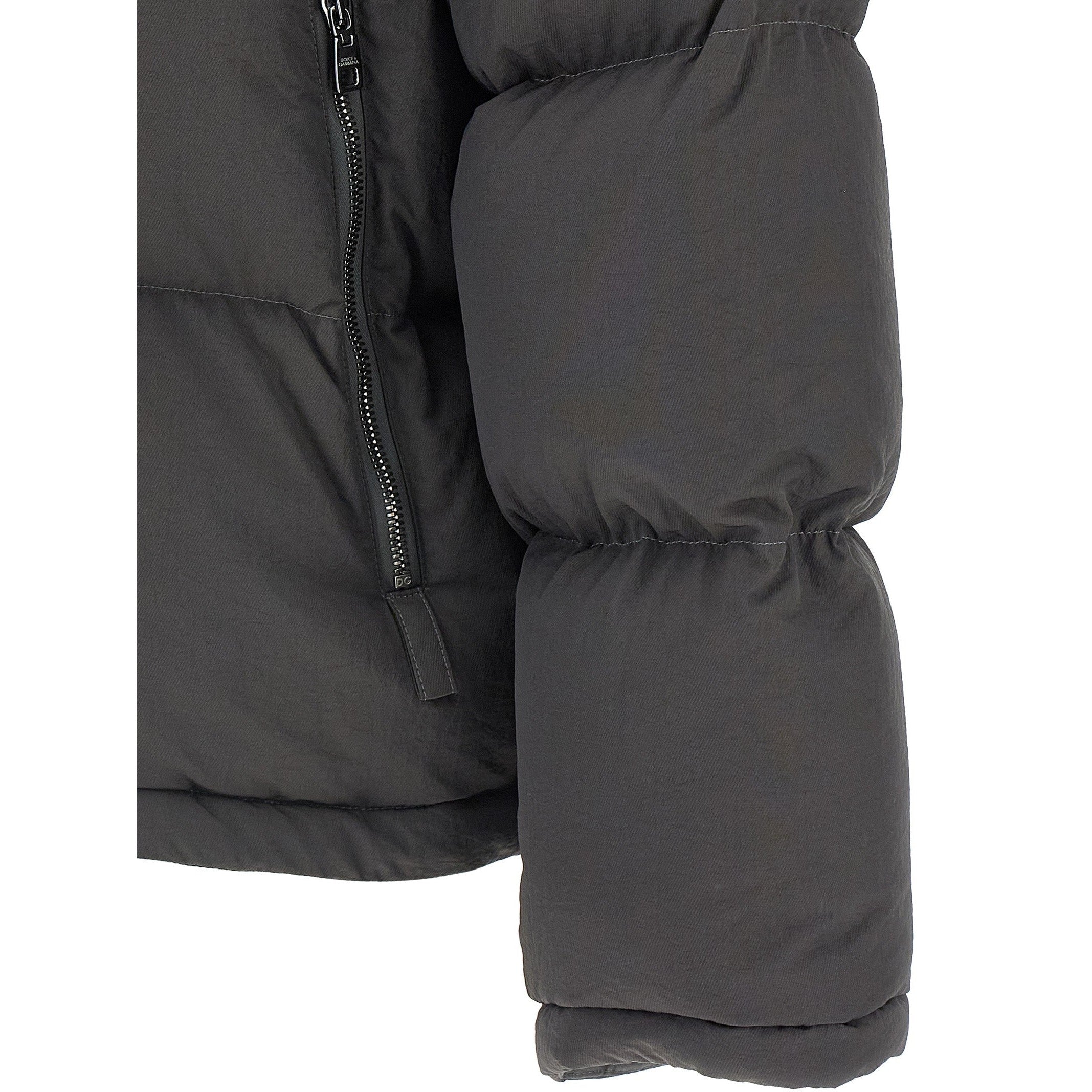 Dolce & Gabbana Gray Polyamide Full-Length Jacket