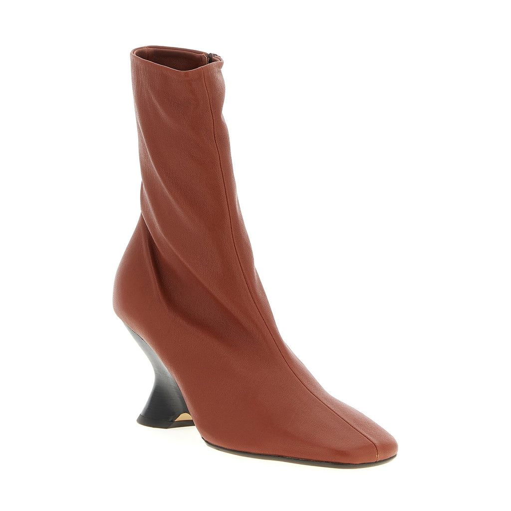 Dries Van Noten Brown Calfskin Ankle Boots