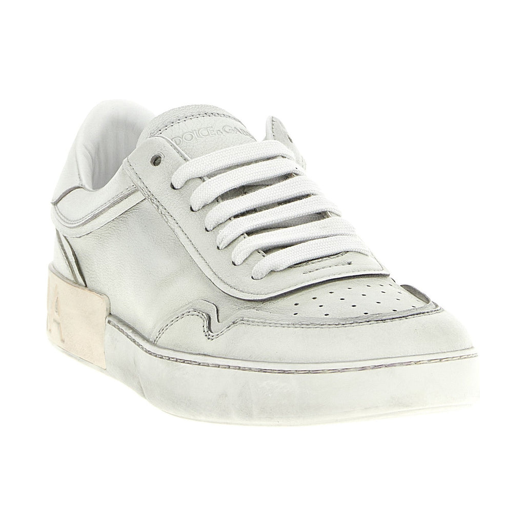 Dolce & Gabbana White Lamb Leather Low Top Sneakers