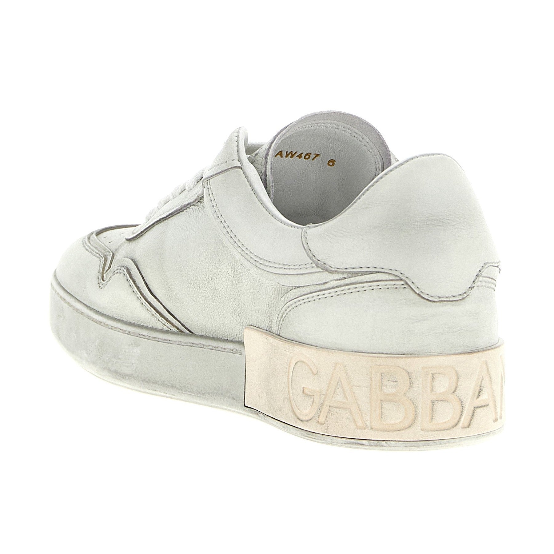 Dolce & Gabbana White Lamb Leather Low Top Sneakers