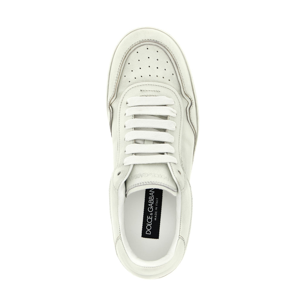 Dolce & Gabbana White Lamb Leather Low Top Sneakers