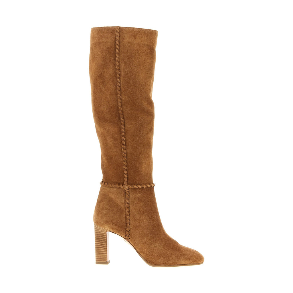 Aquazzura Beige Calfskin Over The Knee