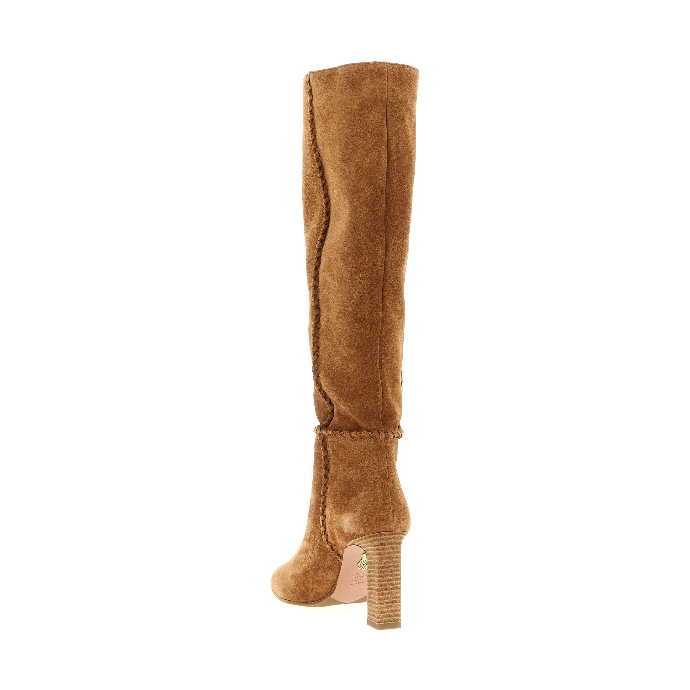 Aquazzura Beige Calfskin Over The Knee