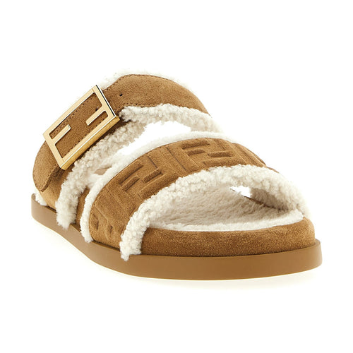 Beige Calfskin Slides
