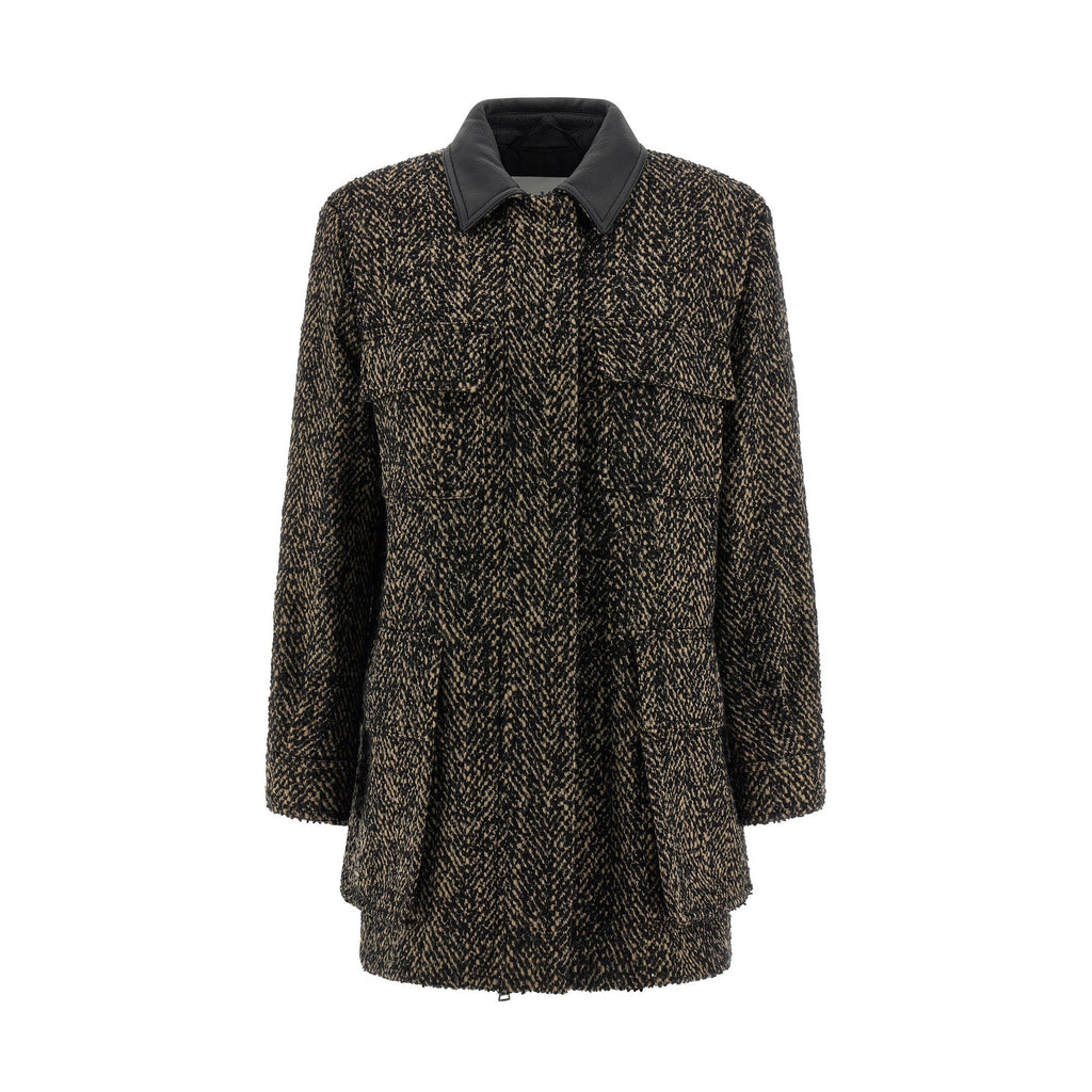 Max Mara Multicolor Virgin Wool Shell Jacket