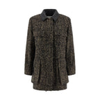 Max Mara Multicolor Virgin Wool Shell Jacket
