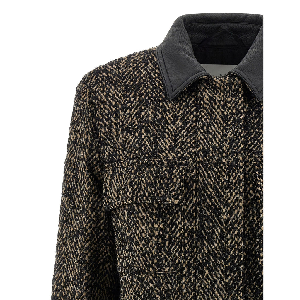 Max Mara Multicolor Virgin Wool Shell Jacket