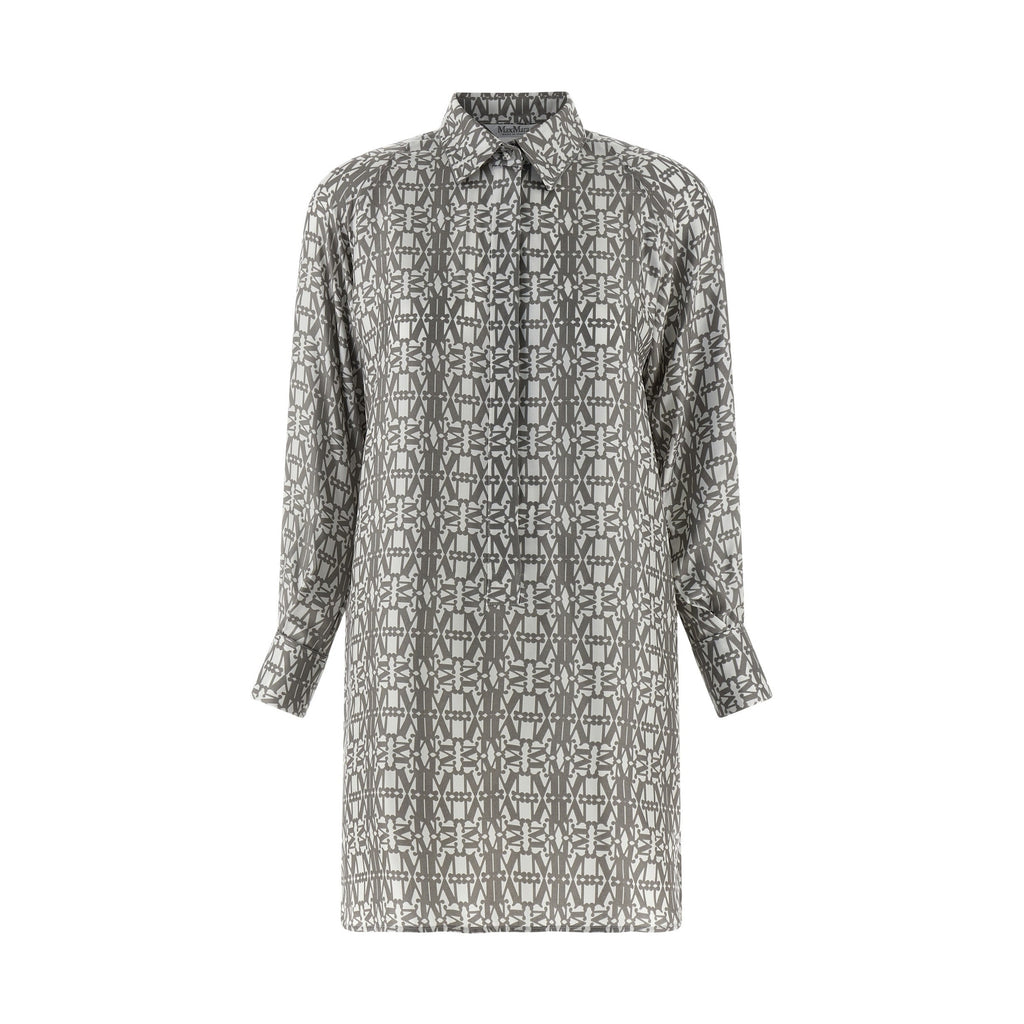 Max Mara Gray Silk Short Dress