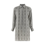 Max Mara Gray Silk Short Dress