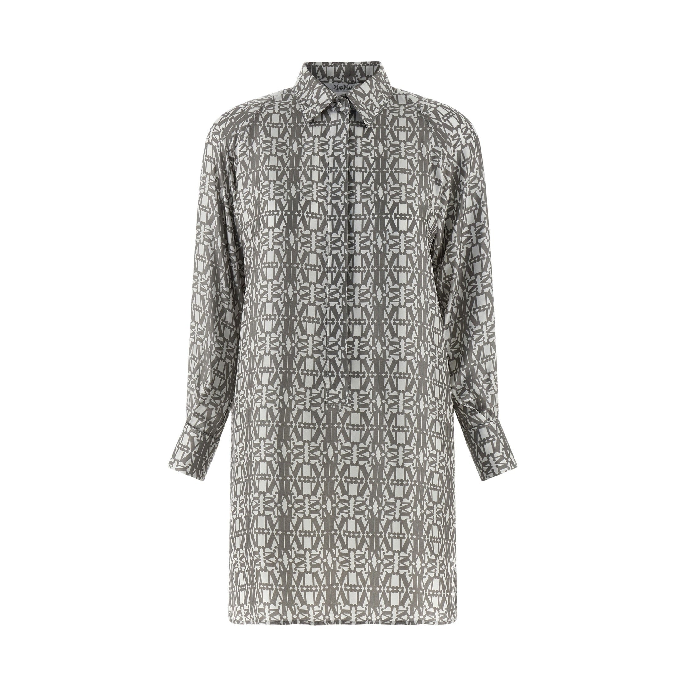 Max Mara Gray Silk Short Dress