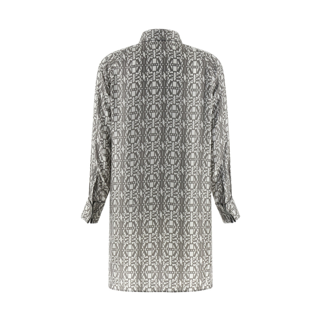 Max Mara Gray Silk Short Dress