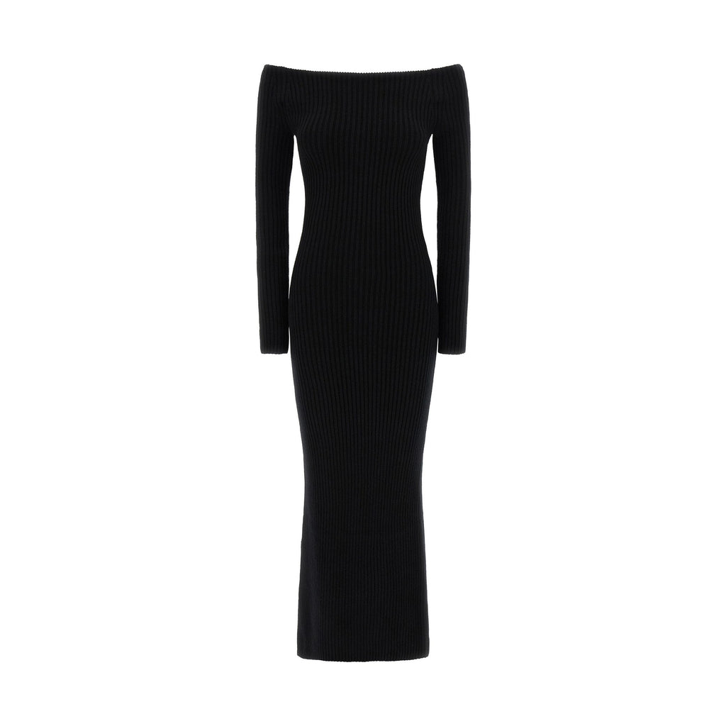 Max Mara Black Wool Long Dress
