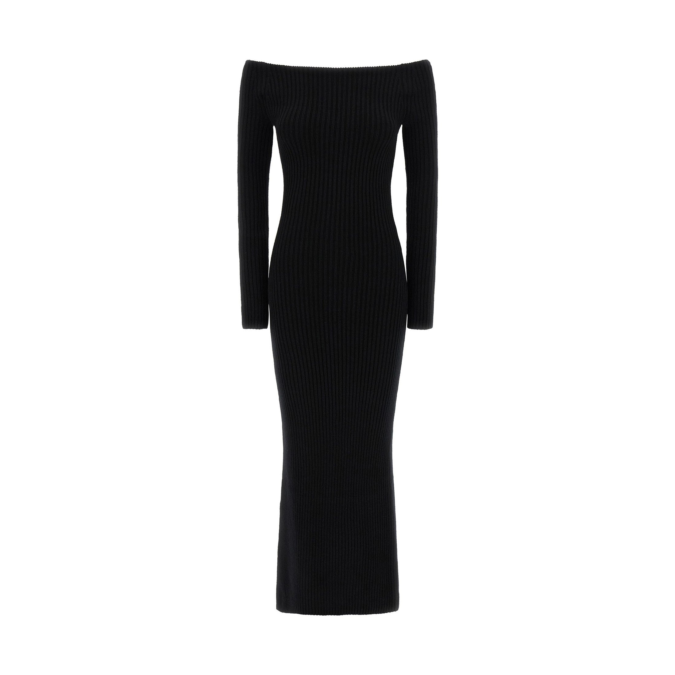 Max Mara Black Wool Long Dress