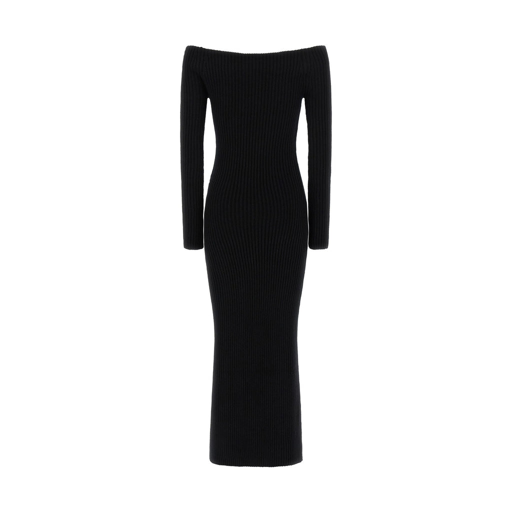 Max Mara Black Wool Long Dress