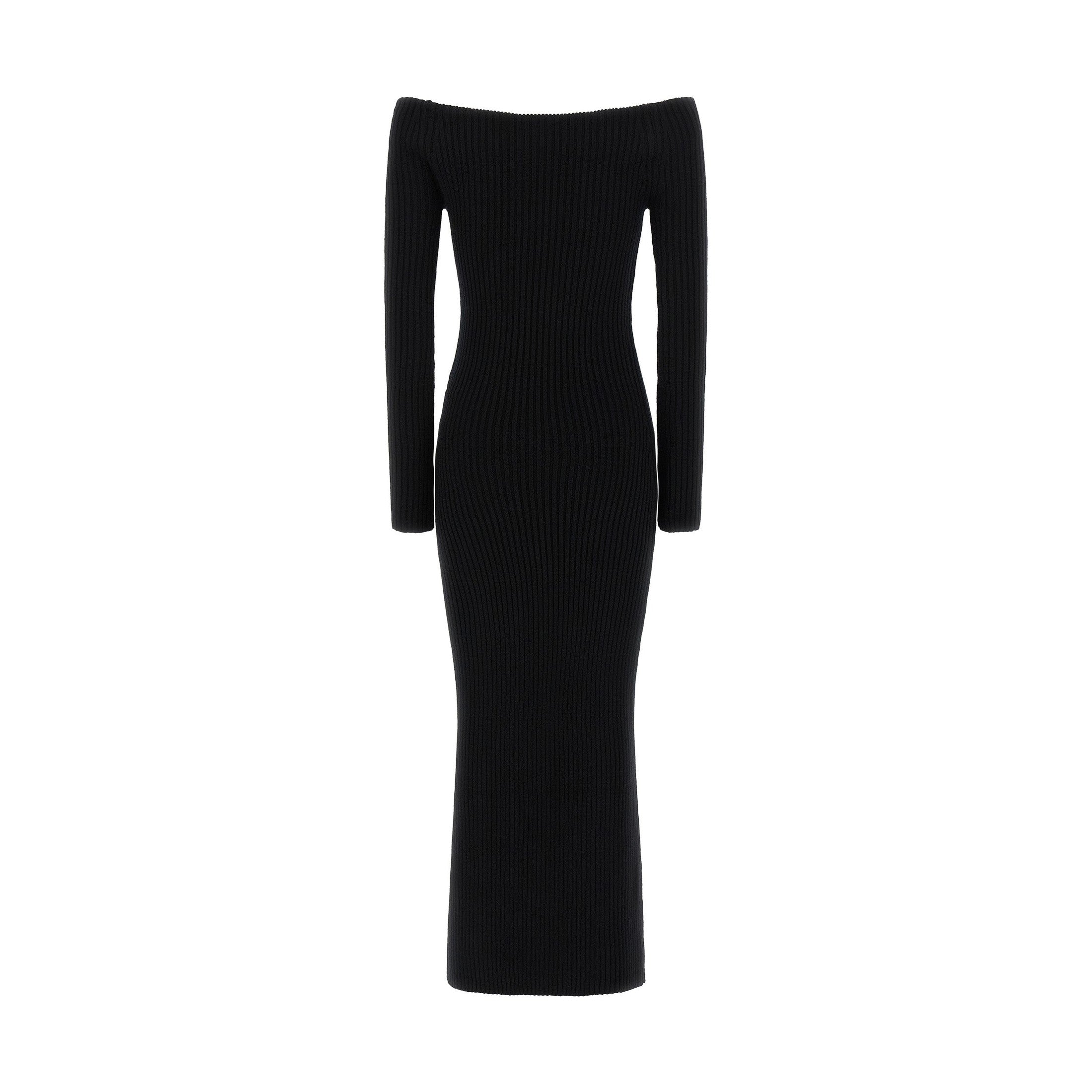 Max Mara Black Wool Long Dress
