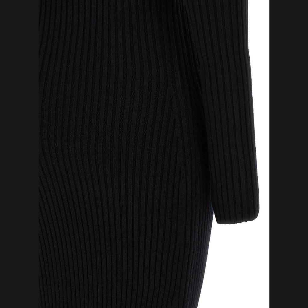 Max Mara Black Wool Long Dress