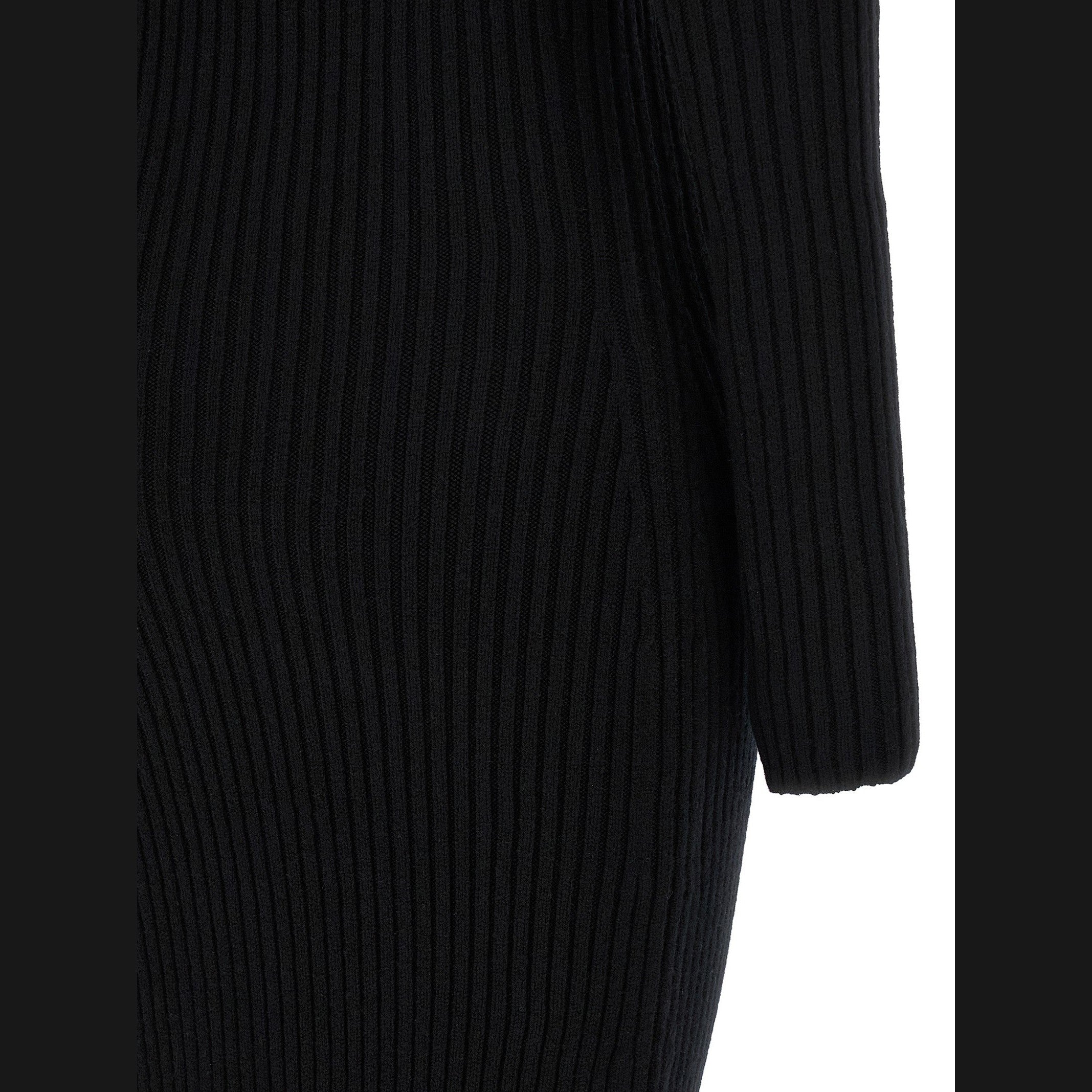 Max Mara Black Wool Long Dress