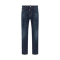 Dsquared² Blue Cotton Straight-Leg Jeans