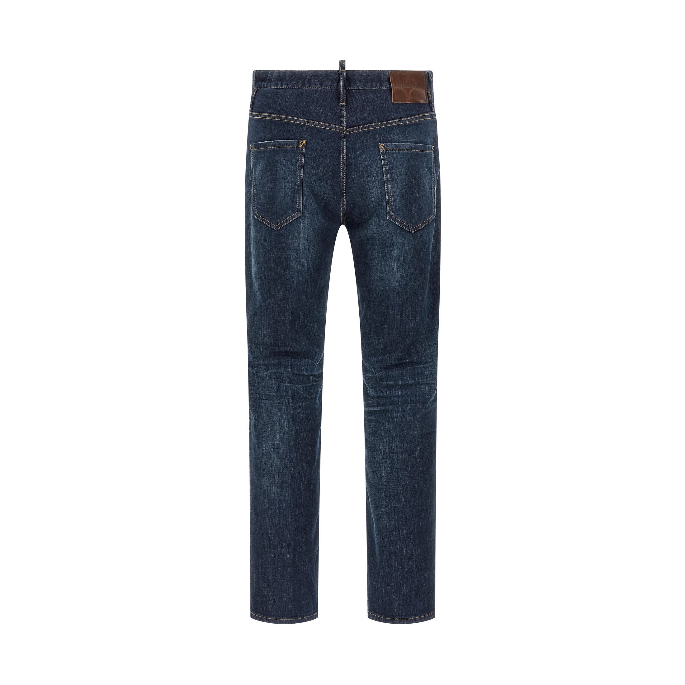 Dsquared² Blue Cotton Straight-Leg Jeans