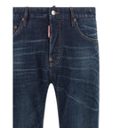 Dsquared² Blue Cotton Straight-Leg Jeans
