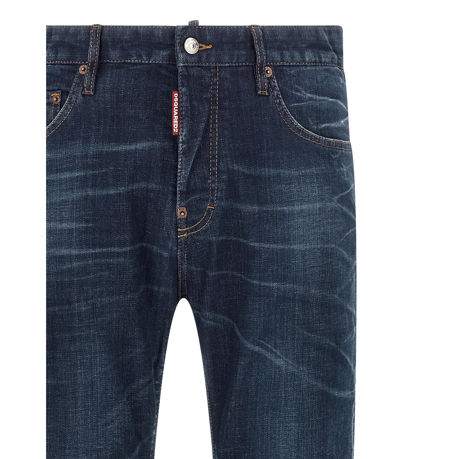 Dsquared² Blue Cotton Straight-Leg Jeans