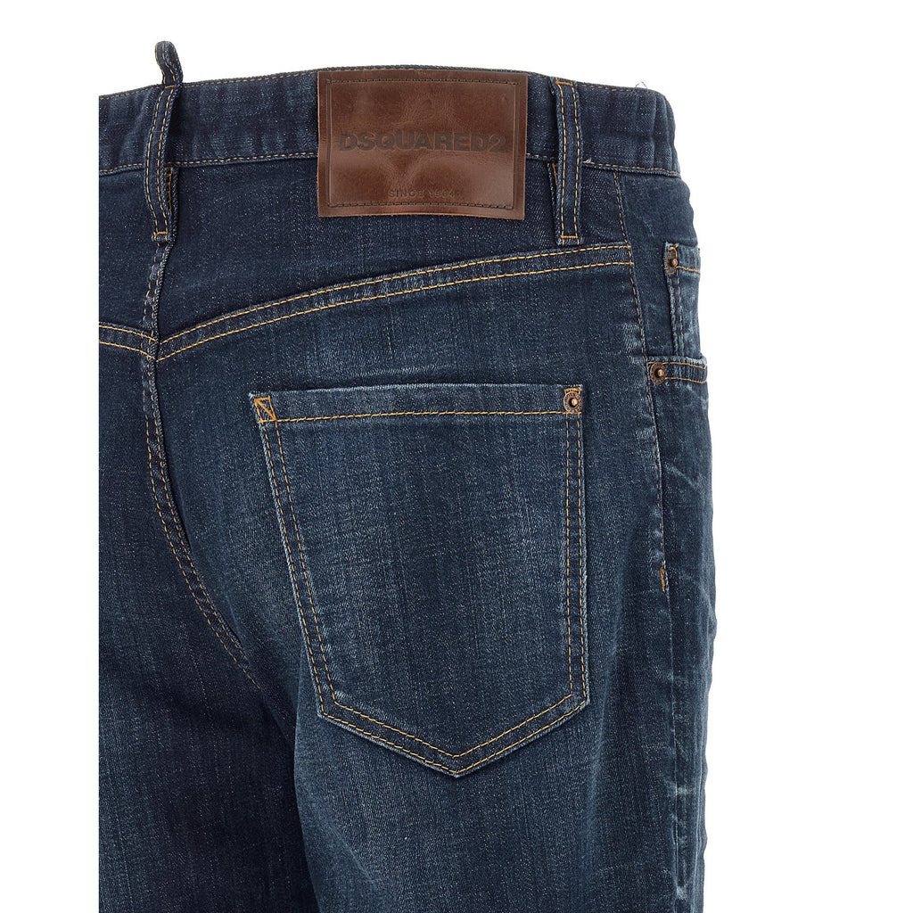 Dsquared² Blue Cotton Straight-Leg Jeans