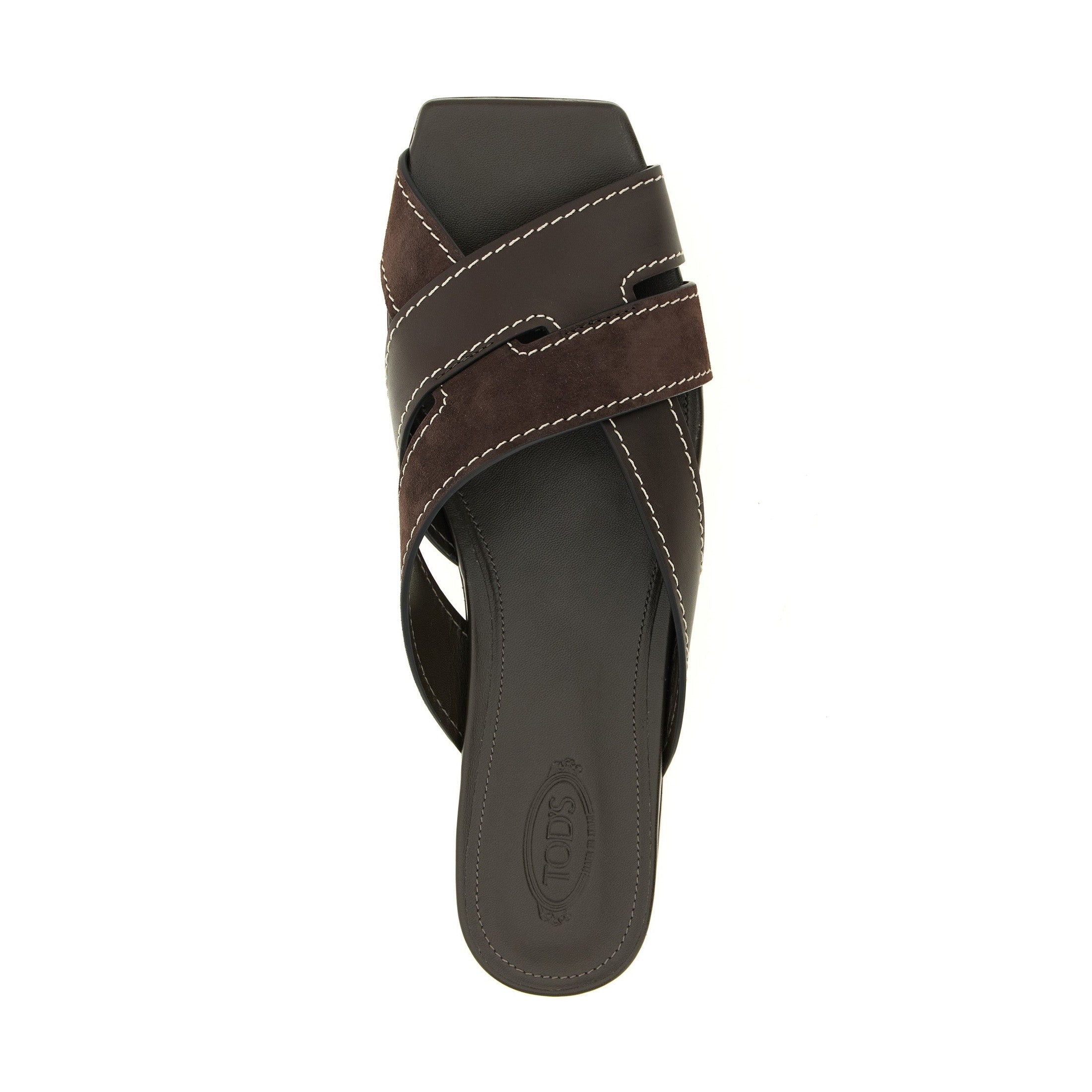 Tod's Brown Calfskin Slides