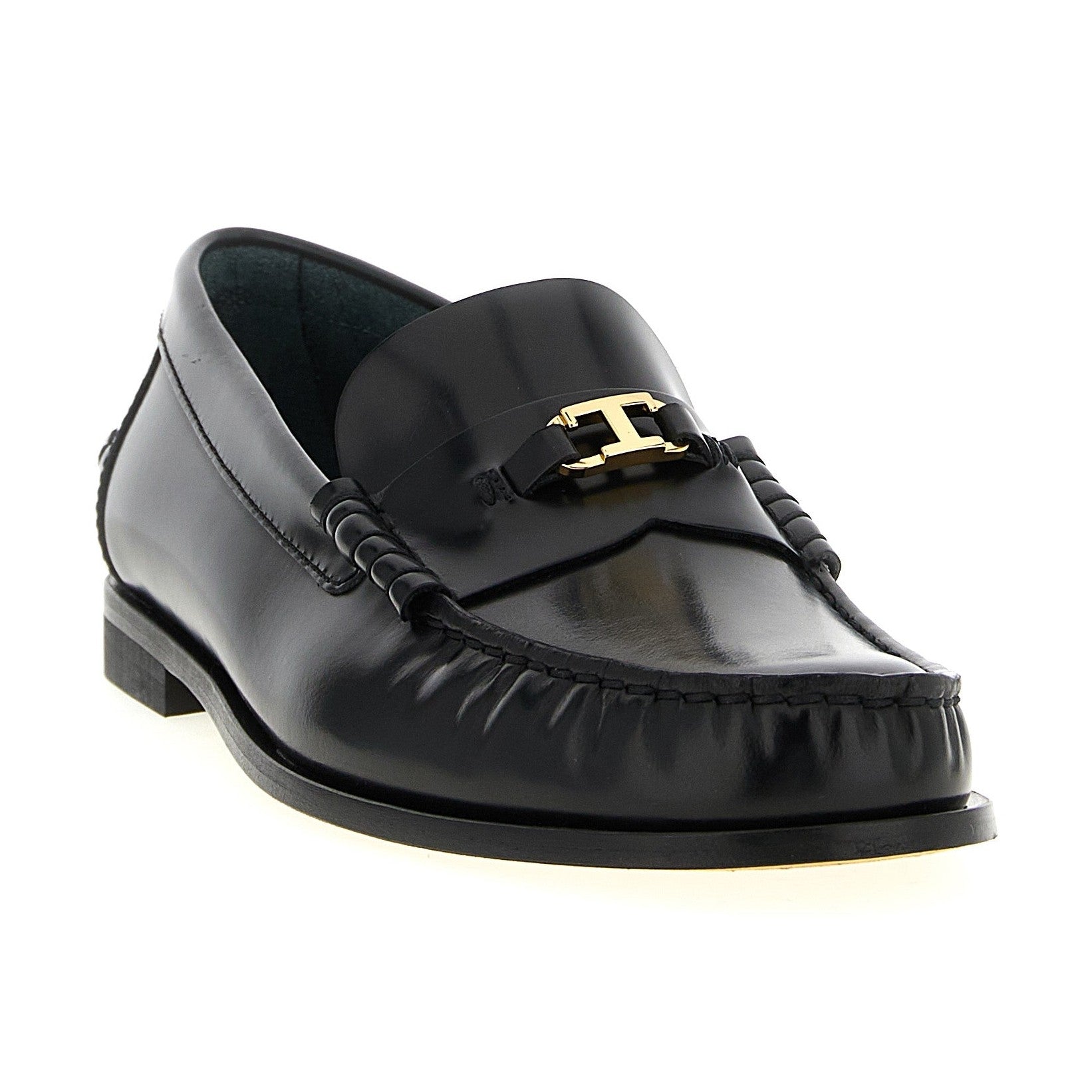 Tod's Black Calfskin Slip-On Loafers