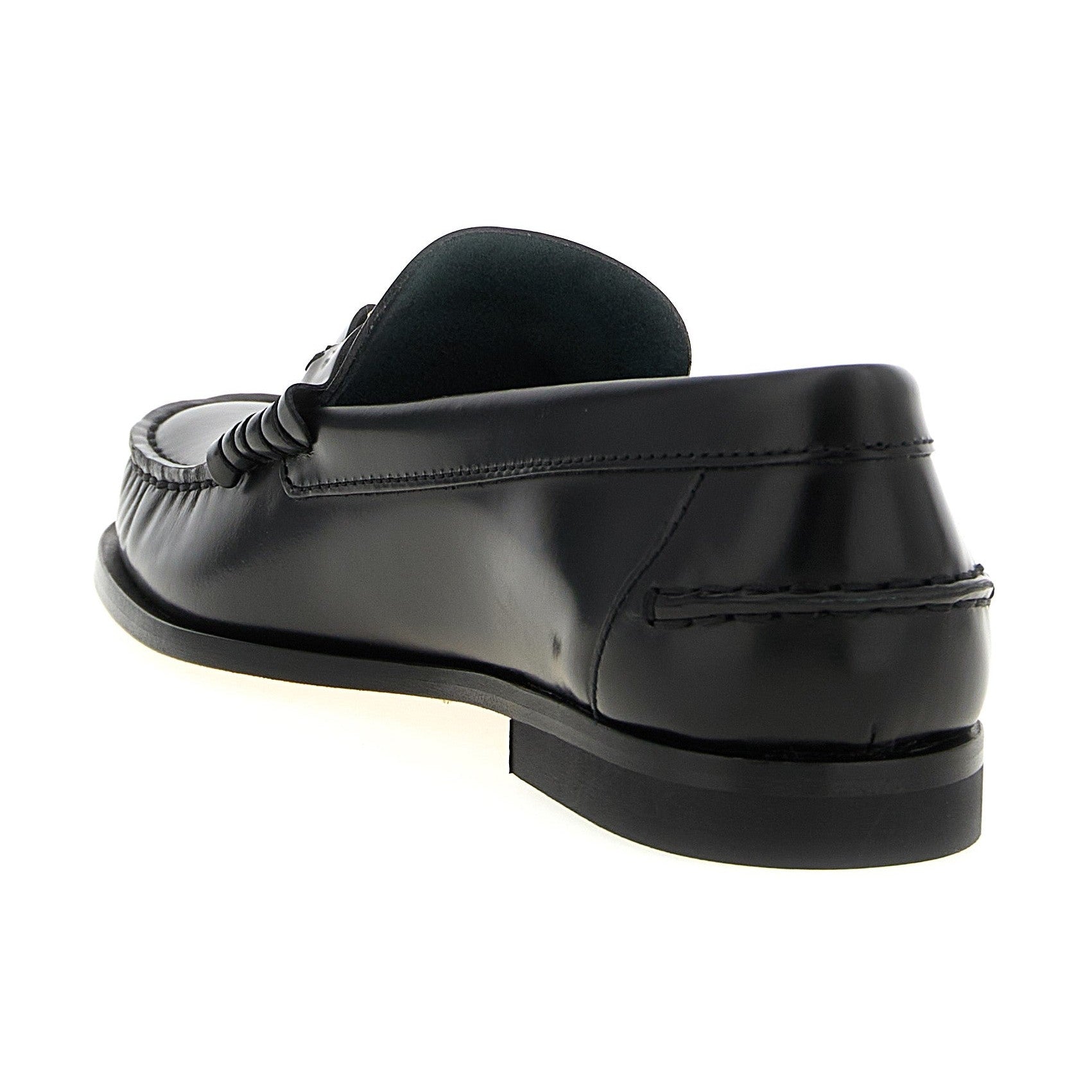 Tod's Black Calfskin Slip-On Loafers