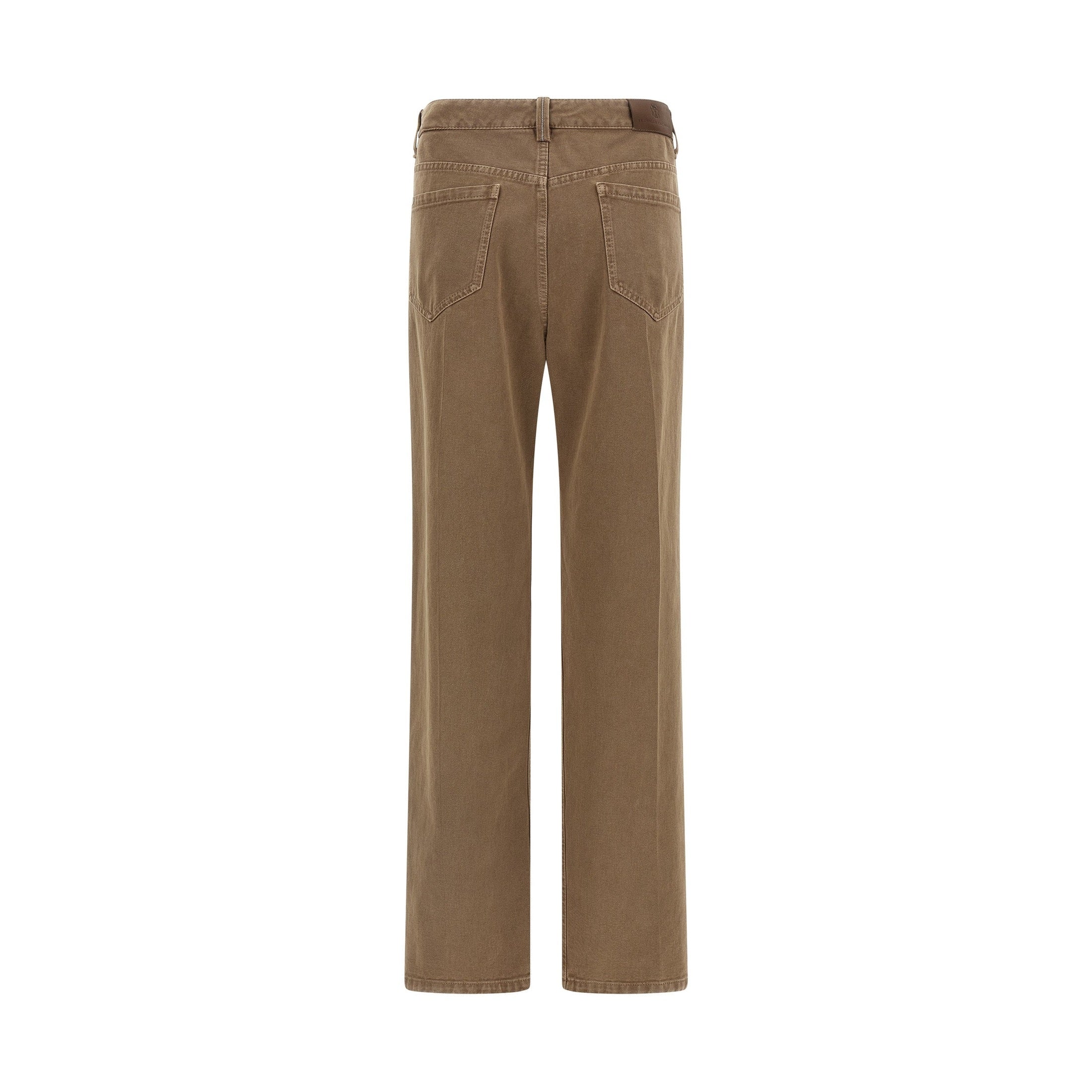 Brunello Cucinelli Beige Cotton Straight-Leg Jeans
