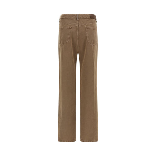 Brunello Cucinelli Beige Cotton Straight-Leg Jeans
