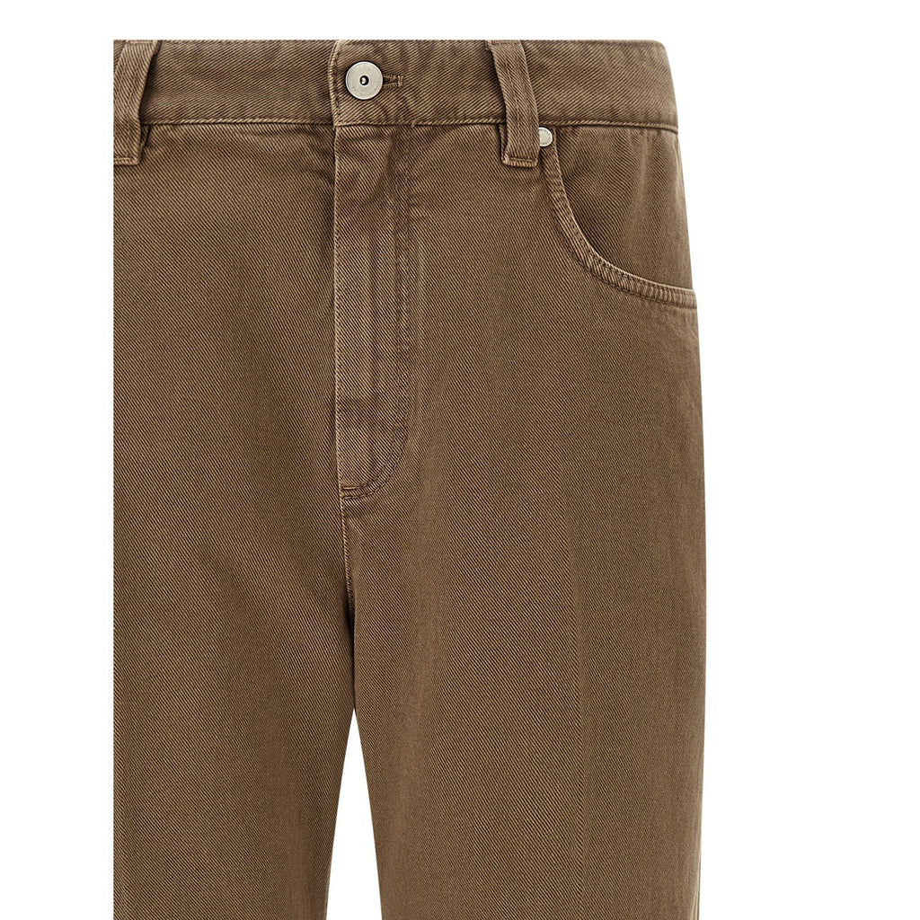Brunello Cucinelli Beige Cotton Straight-Leg Jeans