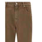 Brunello Cucinelli Beige Cotton Straight-Leg Jeans