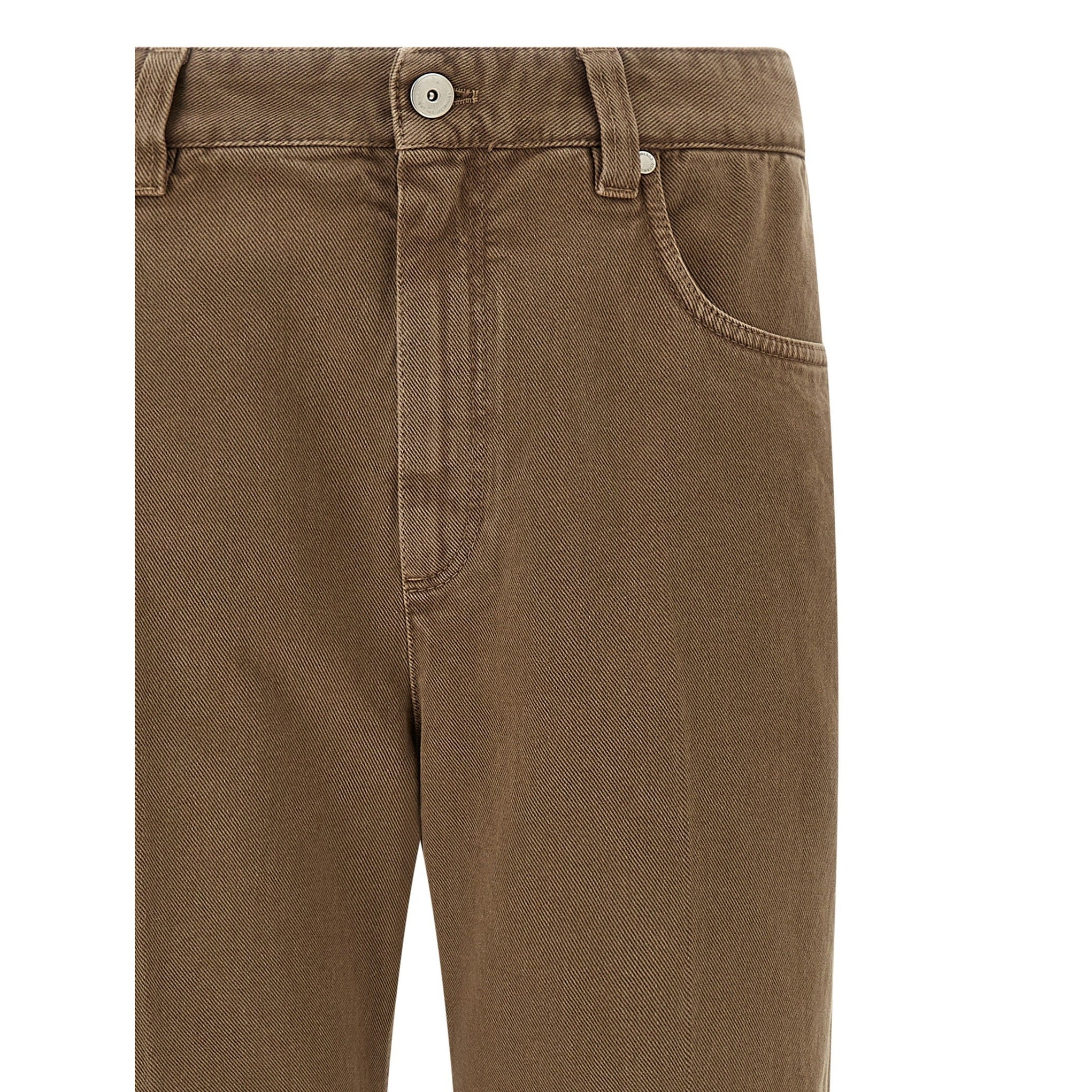 Brunello Cucinelli Beige Cotton Straight-Leg Jeans