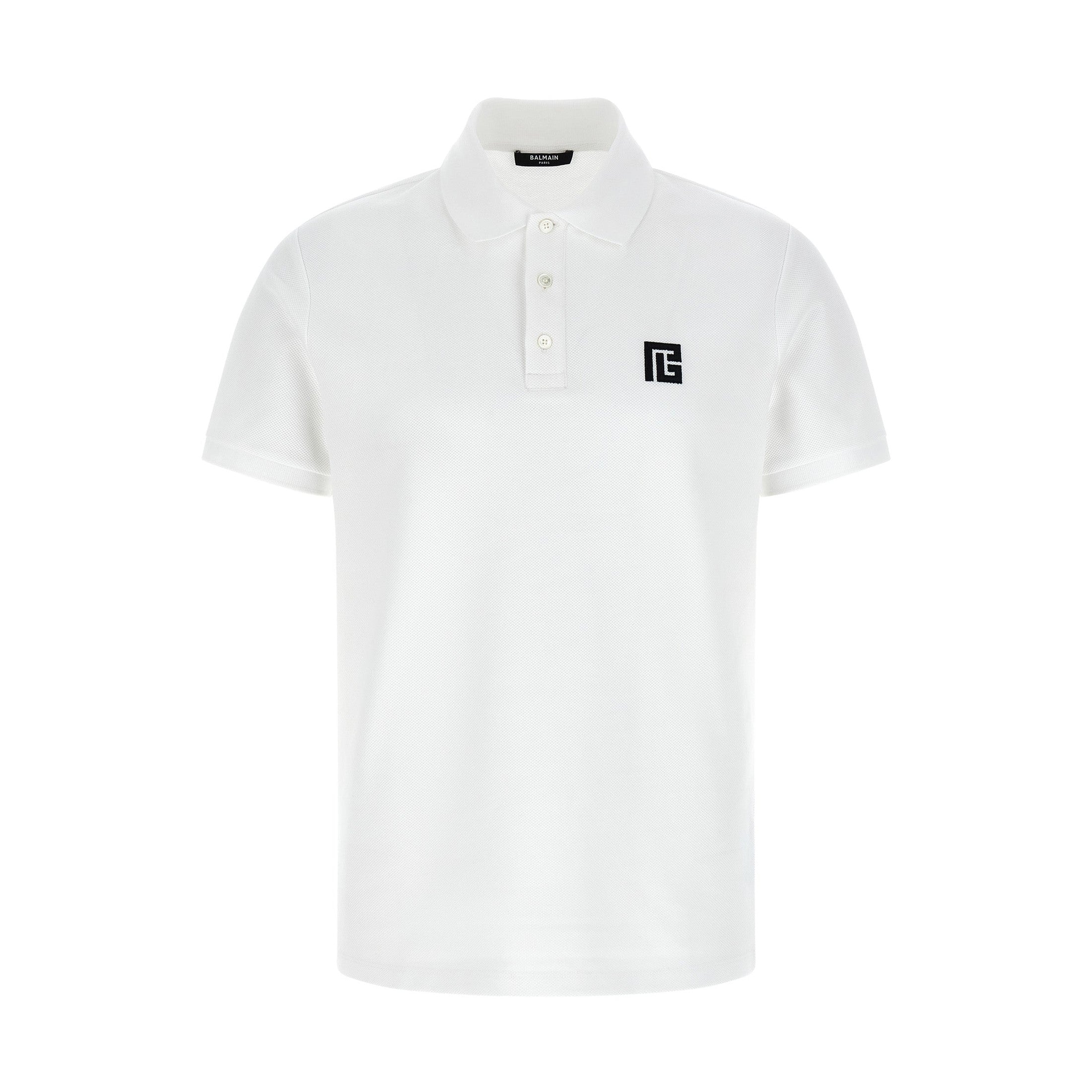 Balmain Bicolor Cotton Polo Shirt
