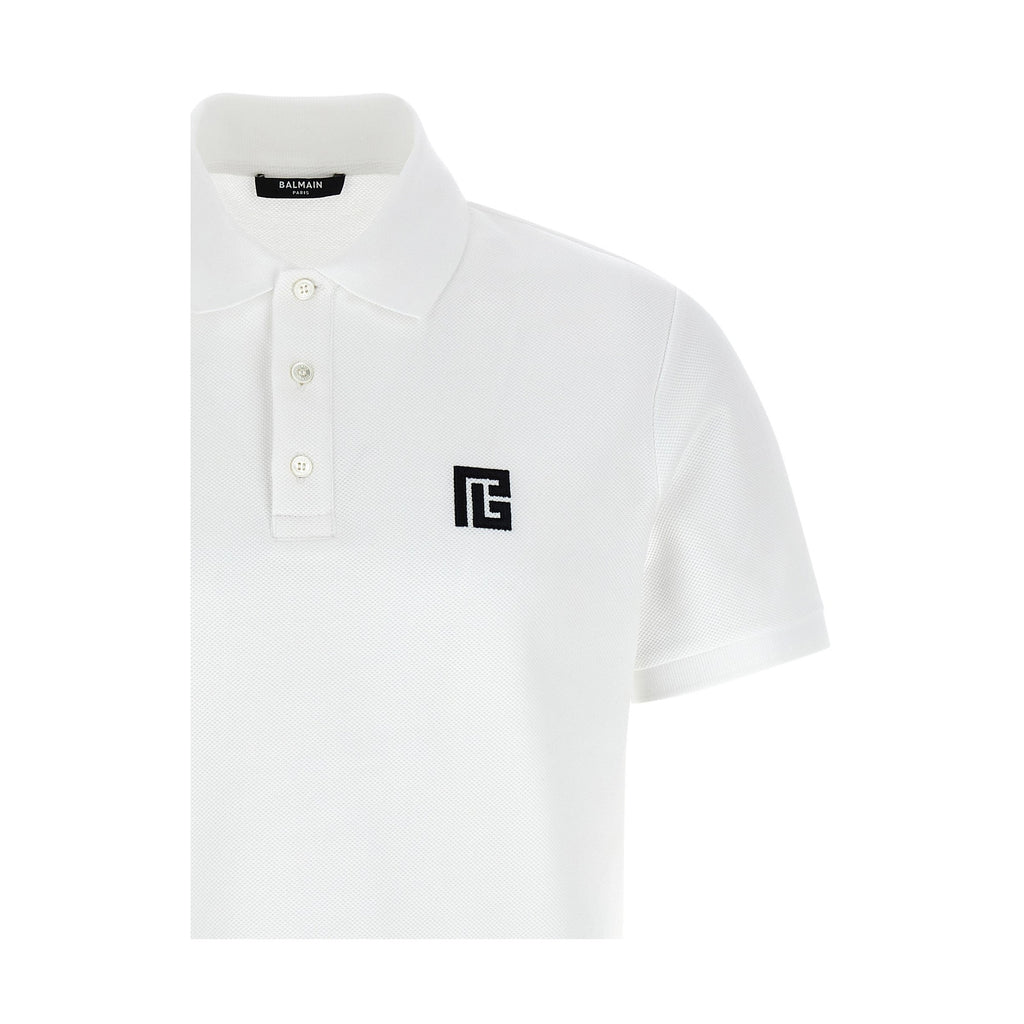 Balmain Bicolor Cotton Polo Shirt