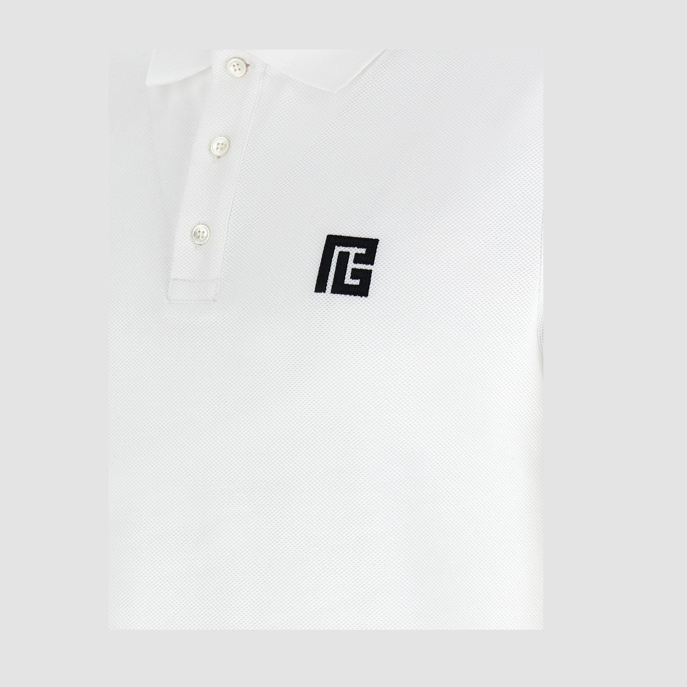 Balmain Bicolor Cotton Polo Shirt