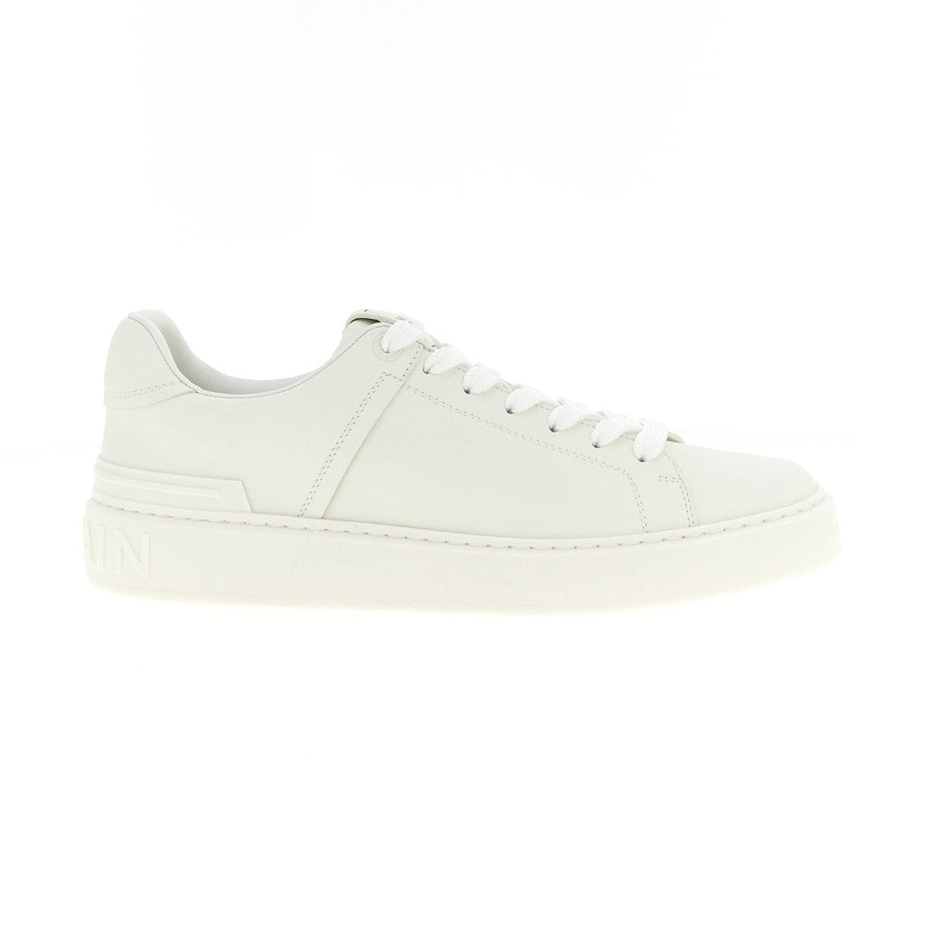 Balmain White Calfskin Sneakers