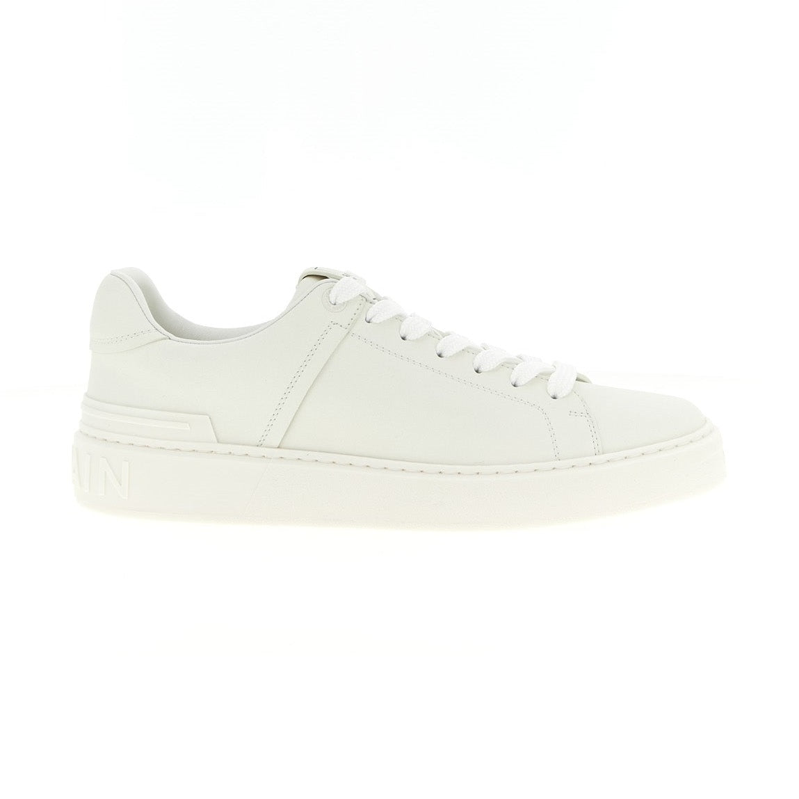 Balmain White Calfskin Sneakers
