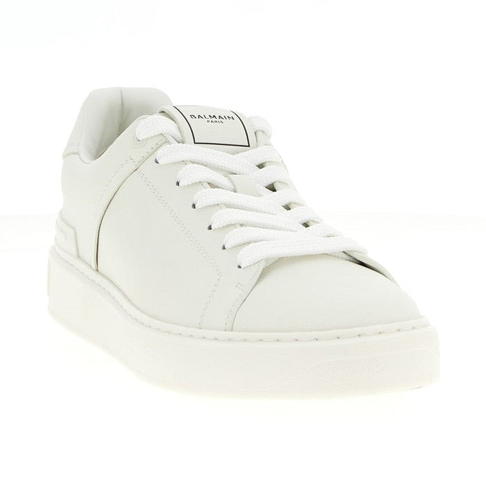 Balmain White Calfskin Sneakers