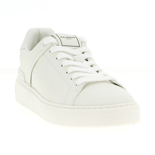 Balmain White Calfskin Sneakers