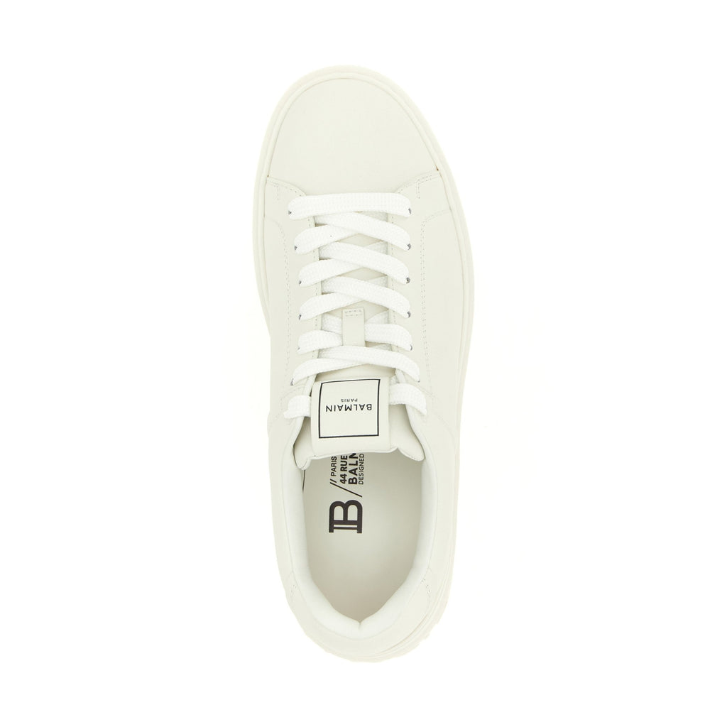 Balmain White Calfskin Sneakers