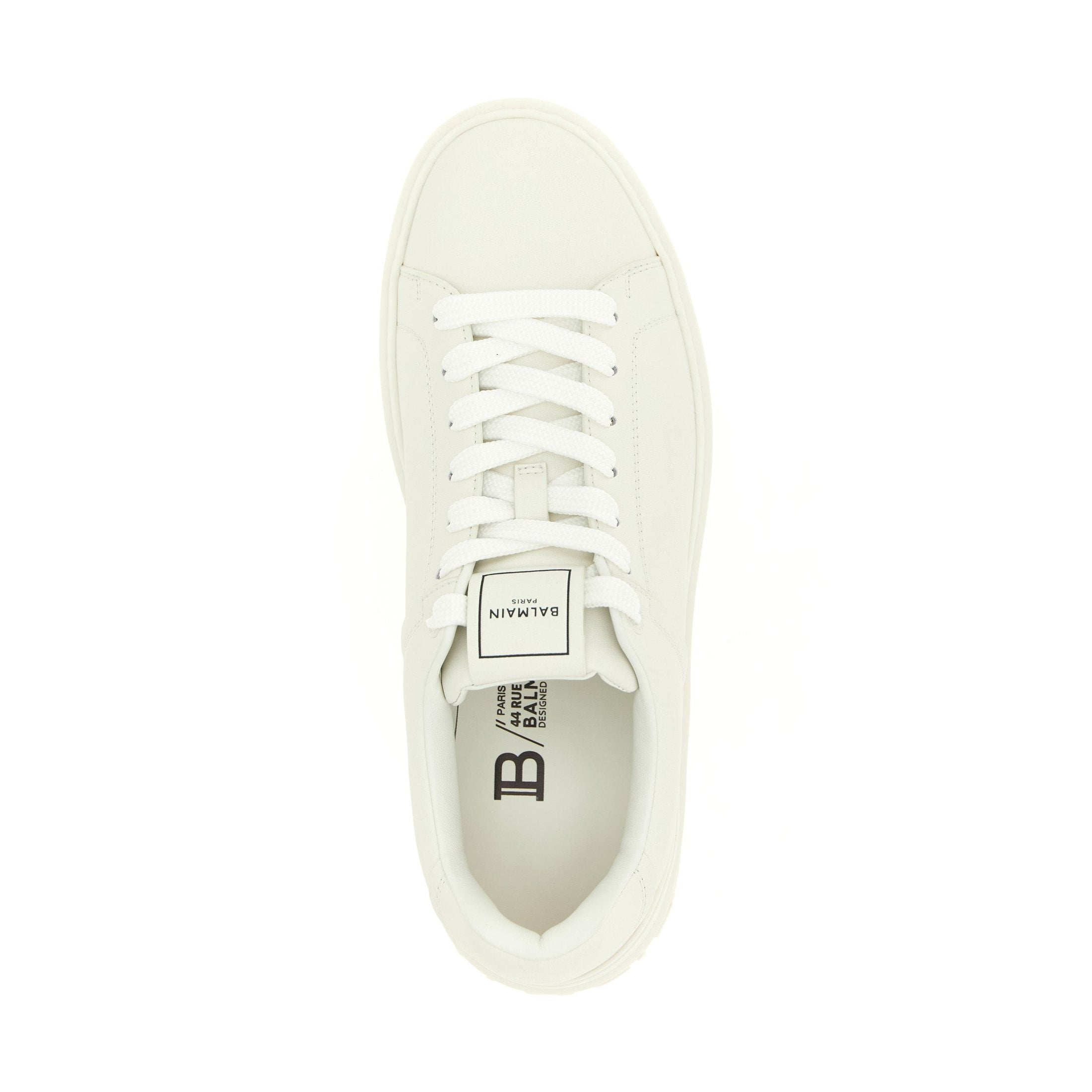 Balmain White Calfskin Sneakers