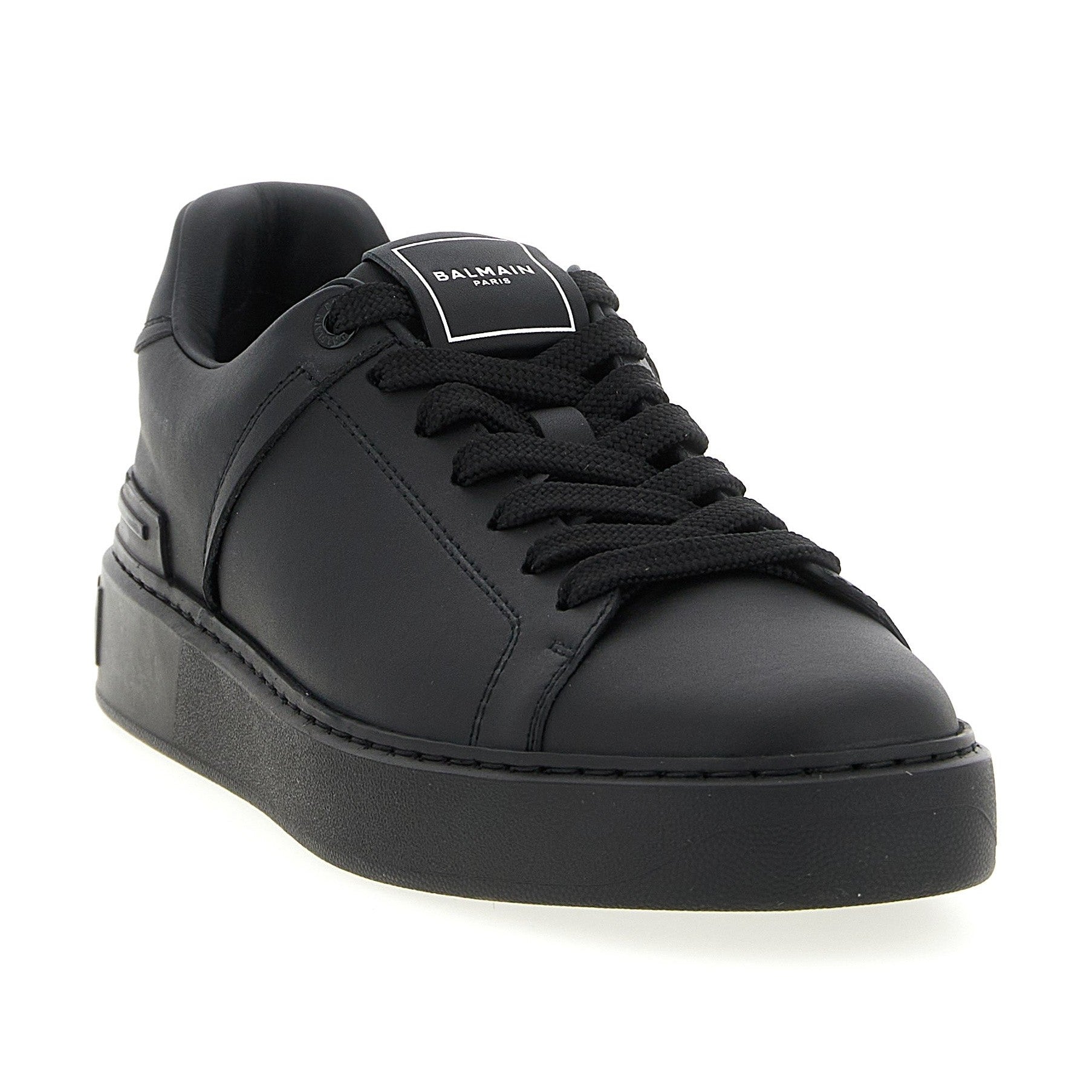 Balmain Black Calfskin Low Top Sneakers
