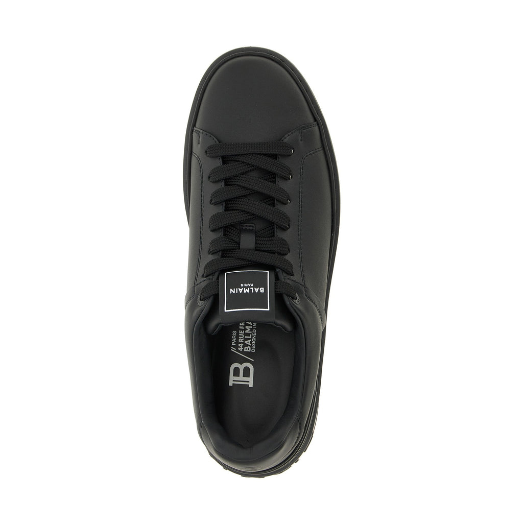 Balmain Black Calfskin Low Top Sneakers